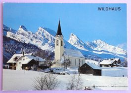 Wildhaus, Kath. Kirche mit Churfirsten