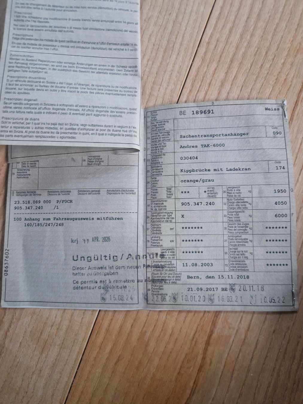 Autoribaltabili: Andres 6t Kipper – Usato da Sumiswald venduto da ForstCounty 9