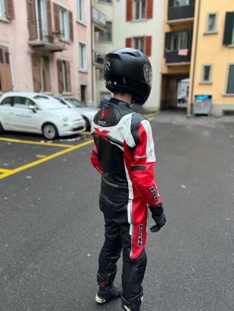 iXS Racetech Lederkombi 2-teilig Gr. 52 schwarz/rot