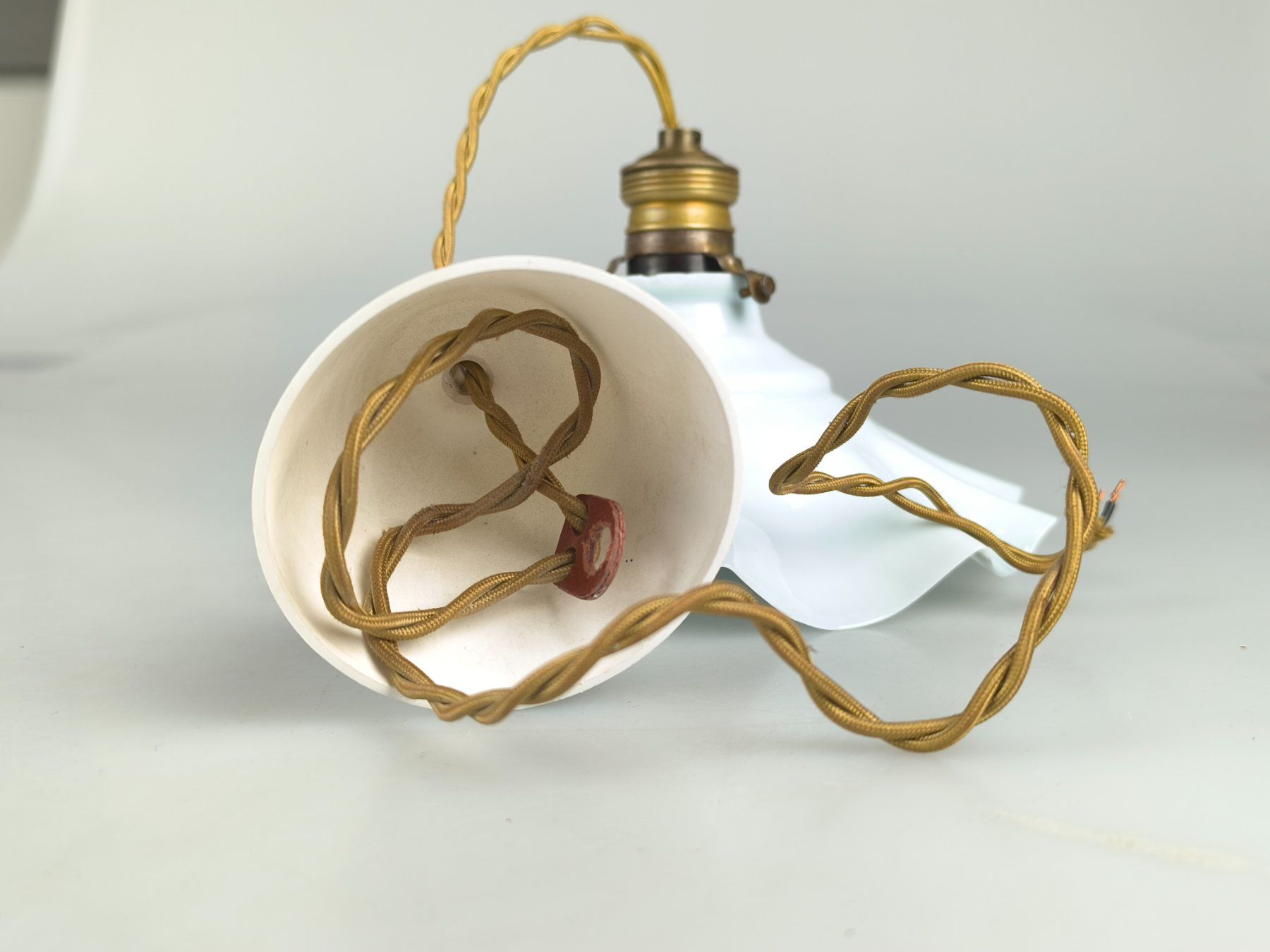 Lampadari & plafoniere: Antike Jugendstil Deckenlampe Opalglas Wellenrand E27 – Usato da Rüti ZH venduto da Restwert_Rueti_ZH 3