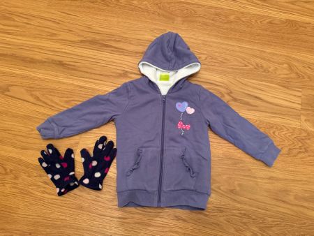 Zwischensaison Jacke und feine Handschuhe, 98/104