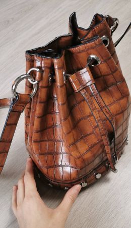 ZARA Handtasche braun Kunstleder