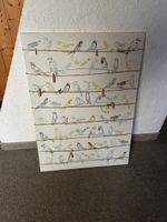 Bild mit Vögeln auf Schnüren Grösse 70x50 cm guter Zustand