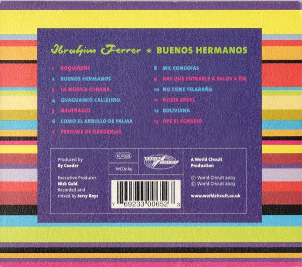 CD: Ibrahim Ferrer BUENOS HERMANOS Ry Cooder Jon Hassell Kuba CD – Usato da Kandergrund venduto da Sososo 1