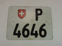 Altes Schweizer Nummernschild Post, Sammlerstück
