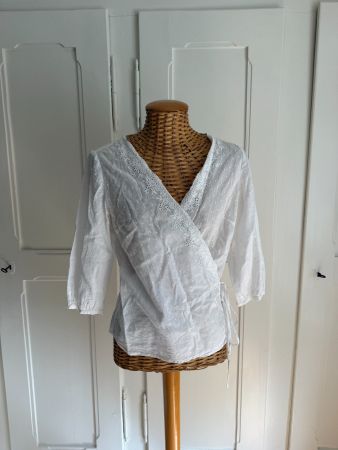 MANGO - Wickelbluse weiss S