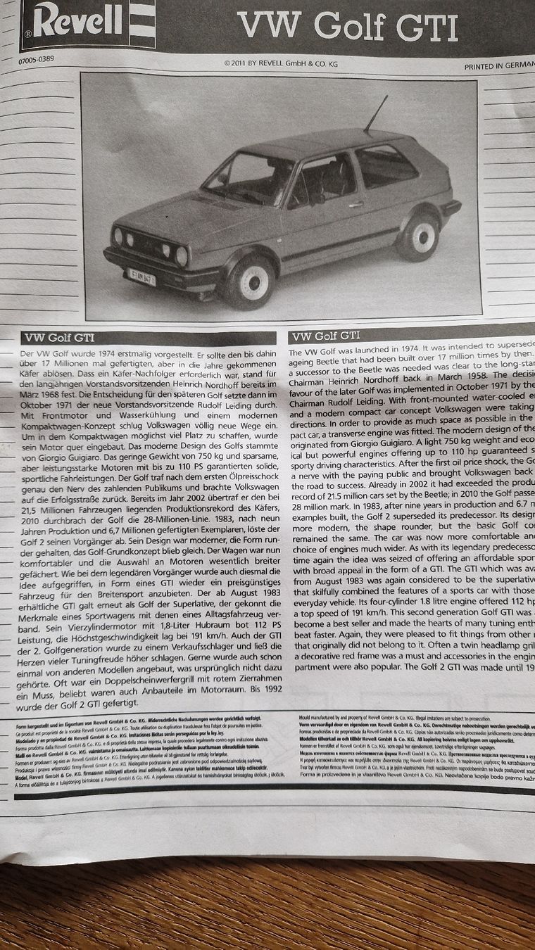 Volkswagen Modellini d'auto: VW Golf GTI Modellbausatz – Nuovo e nell'imballaggio originale da Trachslau venduto da dbu_zm22 2