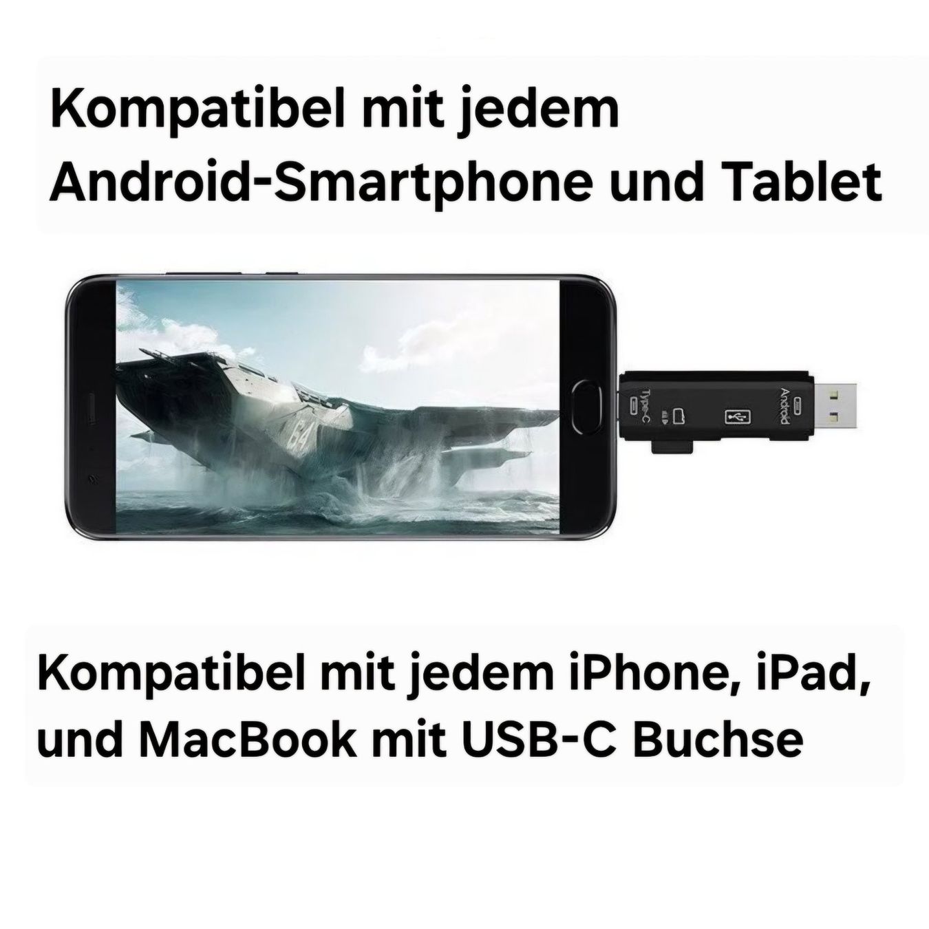 Lettori di schede: 5in1 Micro SD Kartenlesegerät + OTG Adapter / USB-C + USB-A – Nuovo e nell'imballaggio originale da Uster venduto da -FPS- 2