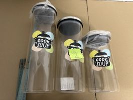 Vorratsgläser COOK SOUP 3er Set transparent neuwertig