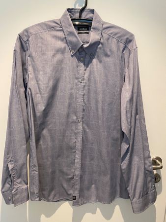 Hemd Herren 44 von Strellson Slim Fit blau kariert NEU