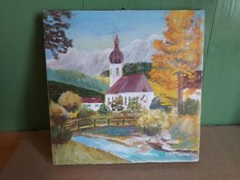 Versand möglich! Kleines Keilrahmenbild, Sigantur E.M Blanc