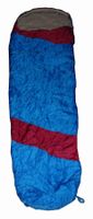 Schlafsack, blau und rot