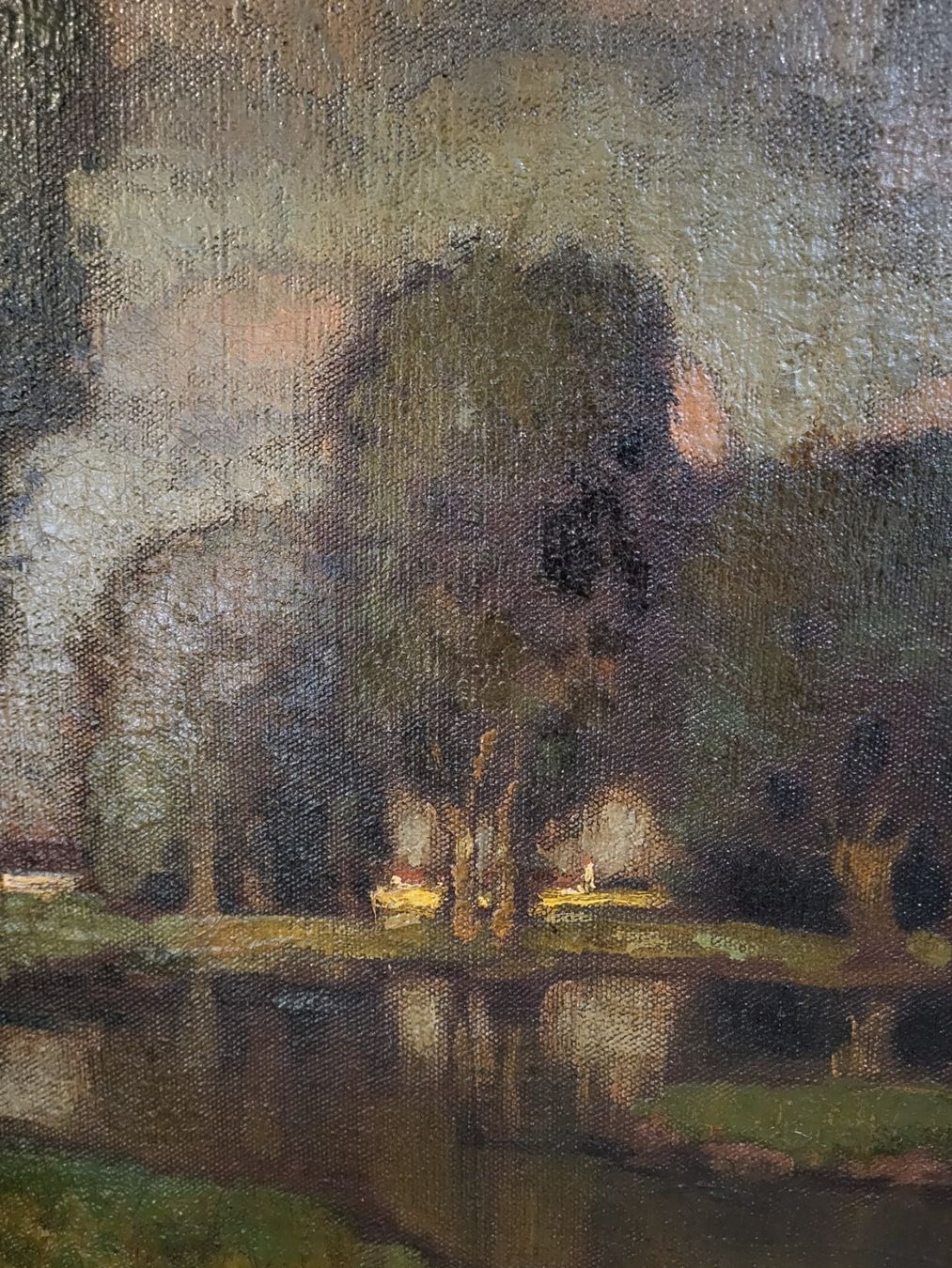 Gemälde: Antikes Ölgemälde Landschaft mit Fluss – Gebraucht aus Zürich von BOAC1943 4