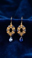 Boucles d'oreilles argent 925 et cyanite