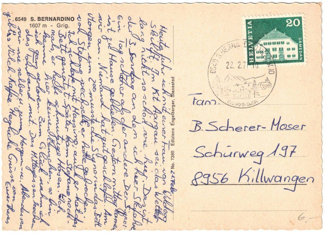 Cartoline postali: San Bernardino - Skilift – Usato da Binningen venduto da Mountainrider 1