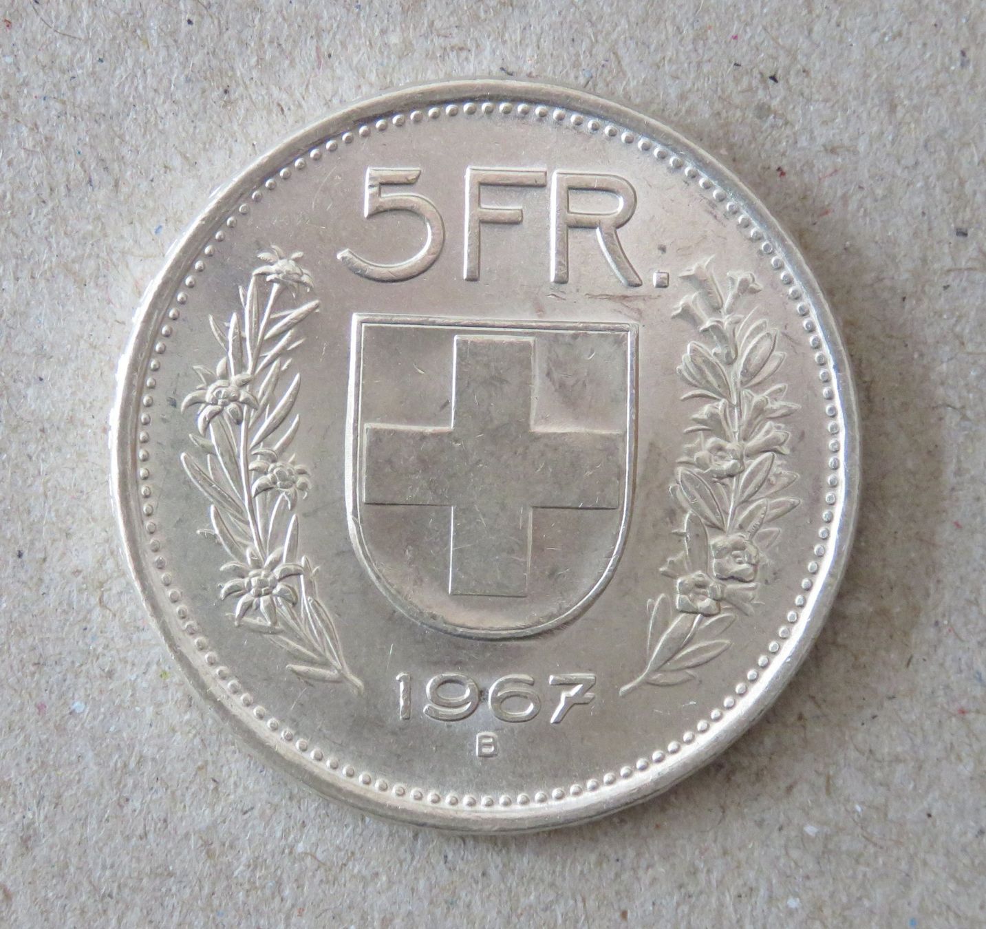 Alle Münzen: Fr. 5.-  1967  Silber – Gebraucht aus Kreuzlingen von Koi4