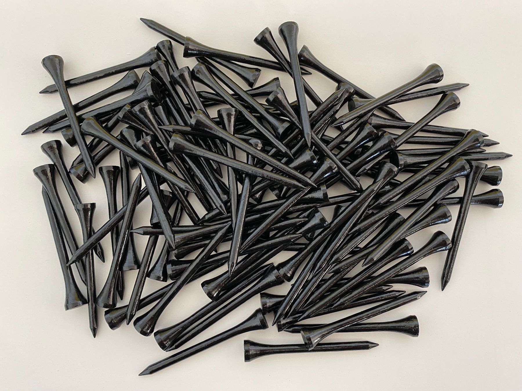Articoli in legno: 100 Golftees 70mm Holz, schwarz – Nuovo (secondo la descrizione) da Bergdietikon venduto da shimano4