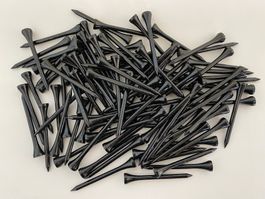 100 Golftees 70mm Holz, schwarz