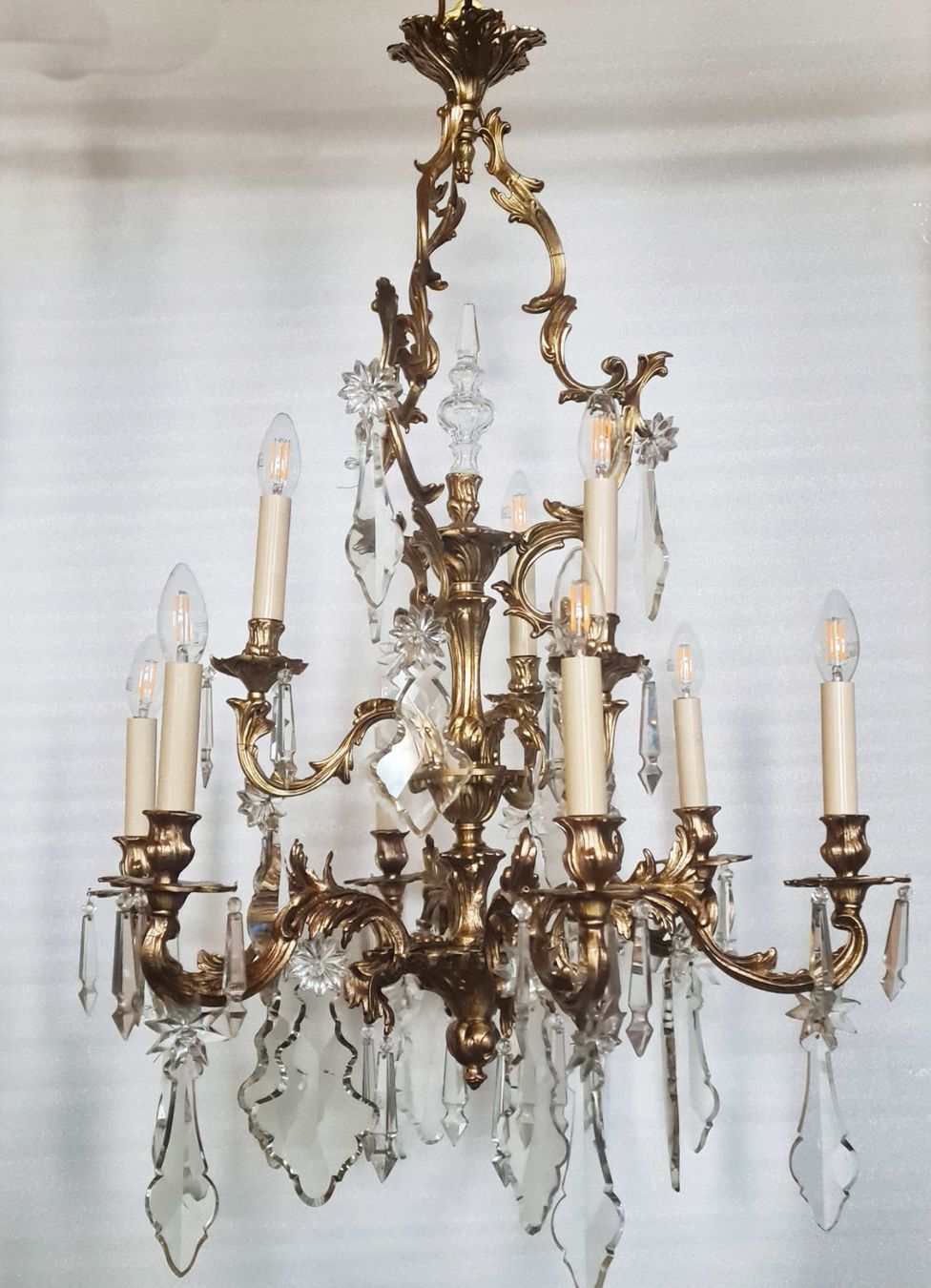 Kronleuchter & Deckenlampen: prächtiger antiker Kronleuchter, Korbform, Bronze, C59 – Gebraucht aus Gross Drewitz von Kronleuchter-online 1
