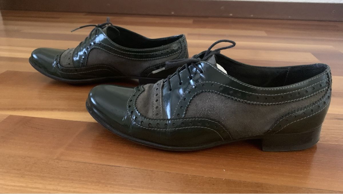 Scarpe da donna: Green leather shoes – Usato da Lausanne venduto da milasha 2