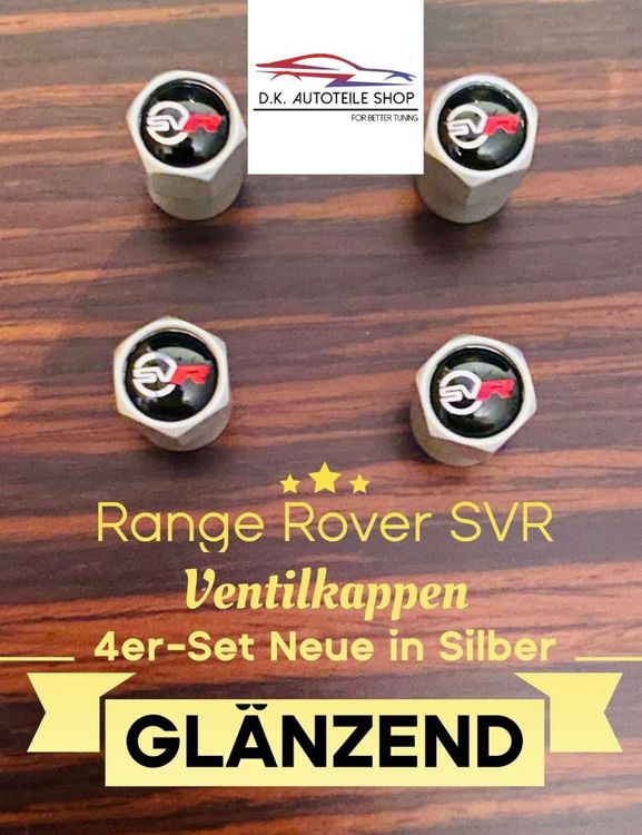 Range Rover SVR Emblem Ventilkappen Aluminium silber | Kaufen auf Ricardo