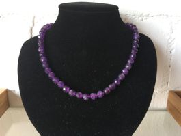 TOP22°° AMETHYST  KETTENSTRANG  FACETTIERT  KUGELN 8mm