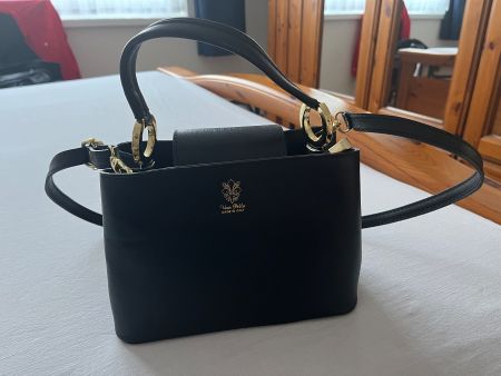Damen Handtasche schwarz Leder