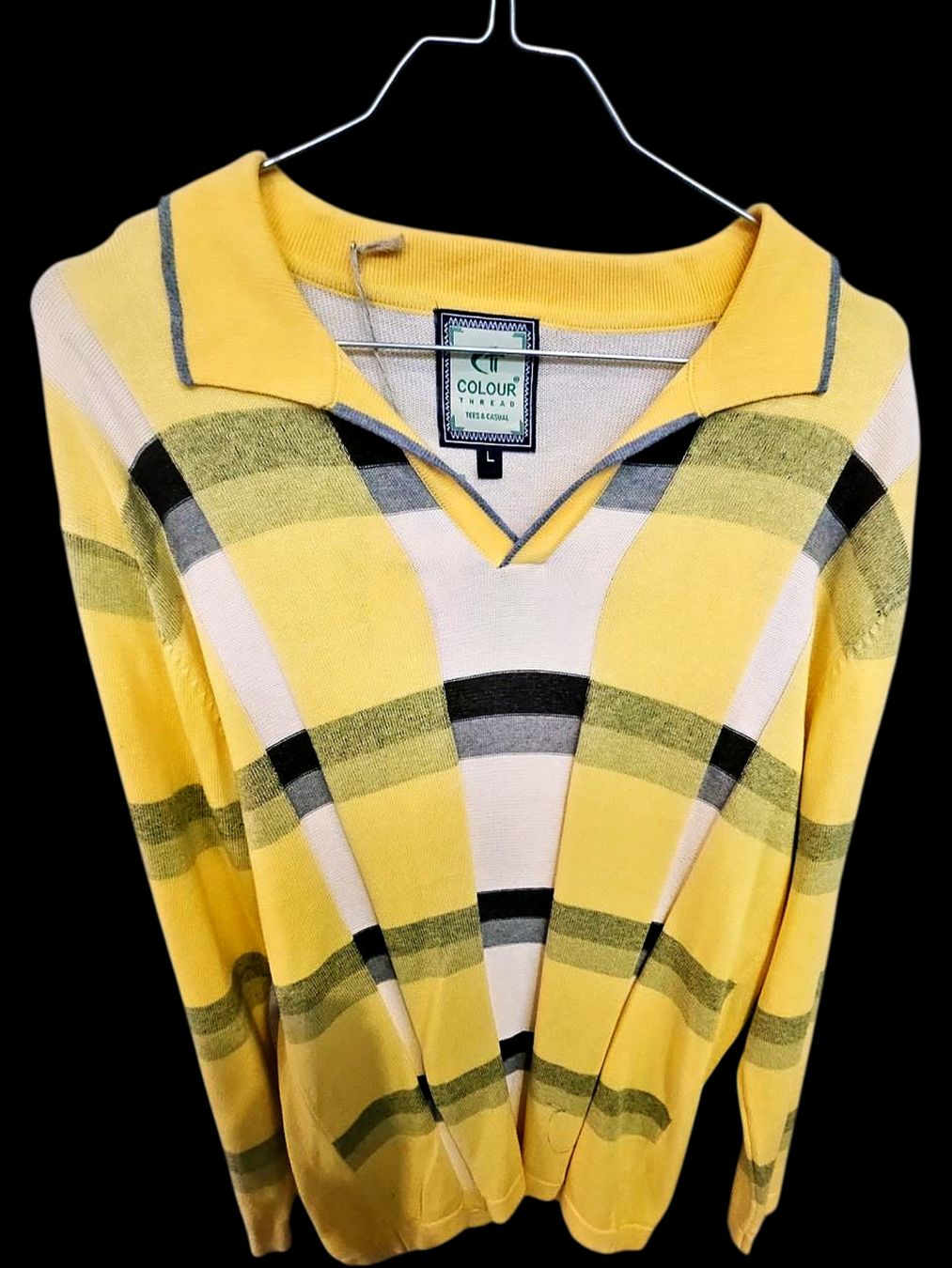 Top: Colour Thread Gelbes Karo-Polohemd - Größe L – Nuovo (secondo la descrizione) da Zug venduto da vinokilo 1