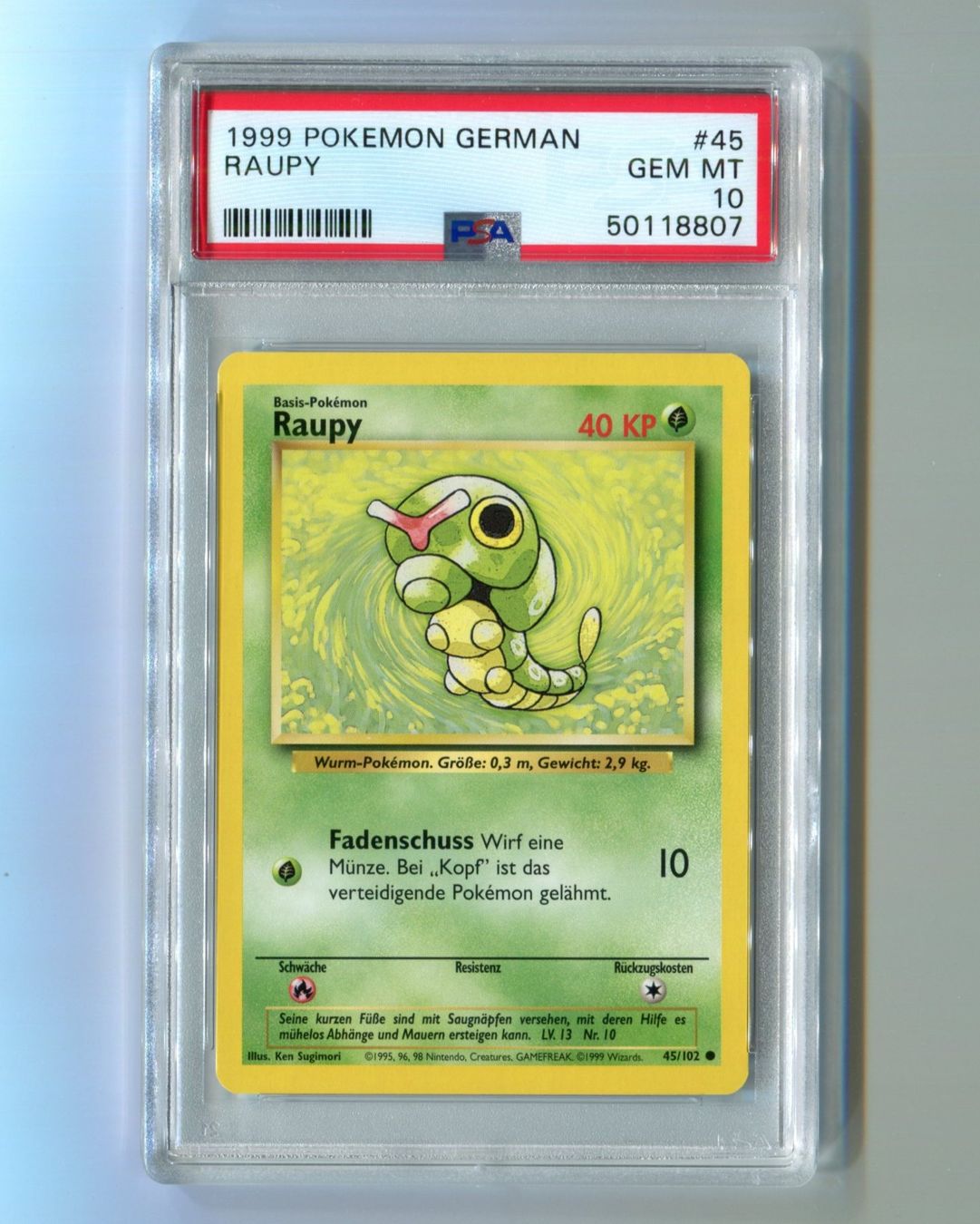 Pokémon Sammelbilder & Trading cards: PSA 10 Raupy 45/102 Basis Set Deutsch – Neu (gemäss Beschreibung) aus Dornach von Deco89