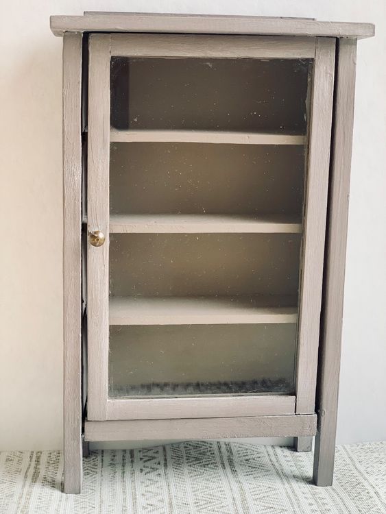 1:12 Miniatur Puppenmöbel - Hölzerne Vitrine Schrank Für Puppenhaus