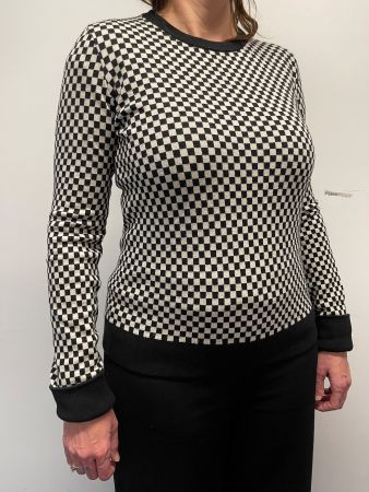 STRENESSE Strickpullover mit Schachbrettmuster Grösse L