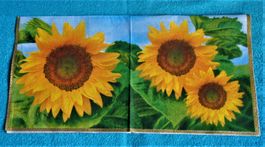 2 Servietten Sonnenblumen