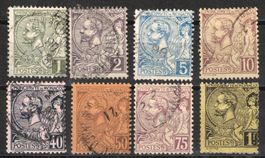 1891 Monaco  gestempelt    Mi No. 11,12,13,14,17,18,19,20,