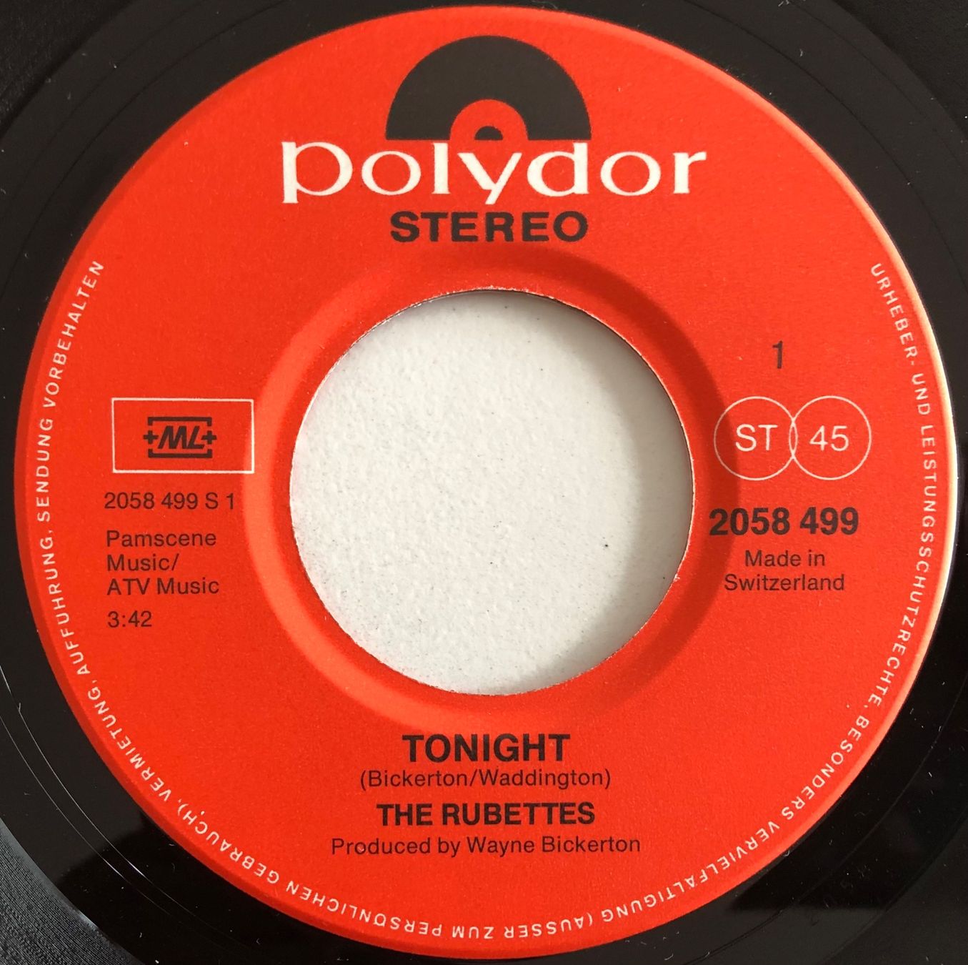 Dischi in vinile: THE RUBETTES - TONIGHT – Usato da Poliez-Pittet venduto da Newtown-Records 2