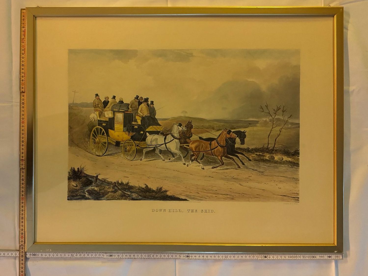 Foto & Immagini: Antikes Bild mit Rahmen, Kutsche, Pferde, gerahmt – Usato da Lachen SZ venduto da rs_73