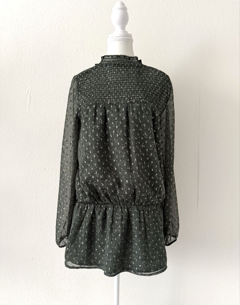 Camicette: Linea Tesini Bluse, Gr. 38, Olivgrün mit Blumenmuster – Nuovo (secondo la descrizione) da Zürich venduto da cli_fv8x