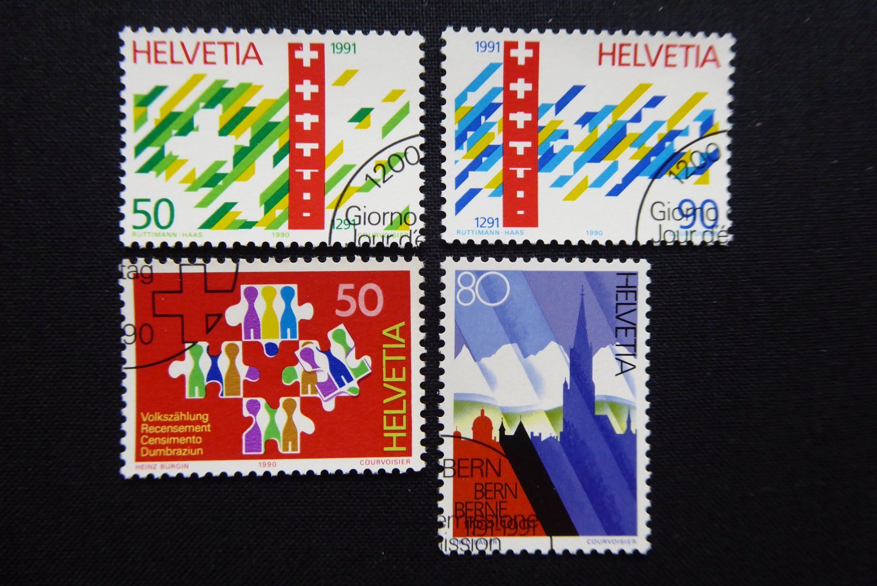 Tutti i francobolli: (S146) 1990+1991: 799+800 / 805+806 ʘ – Usato da Basel venduto da scholle50