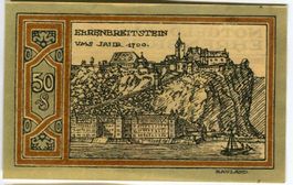 Notgeld "50 Pfennig.  Ehrenbreitstein 1921".