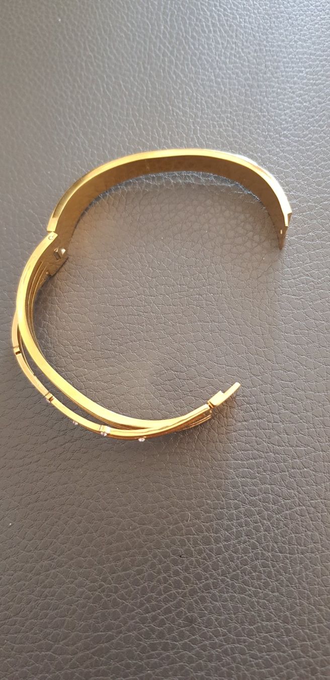 Armbänder & -reifen: Edelstahl Armreif gold – Gebraucht aus Eichberg von Land-Ei 1