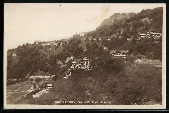 Cartoline postali: AK Glion, Valmont et Mont Fleury, 1925 – Usato da Berlin venduto da bartko-reher