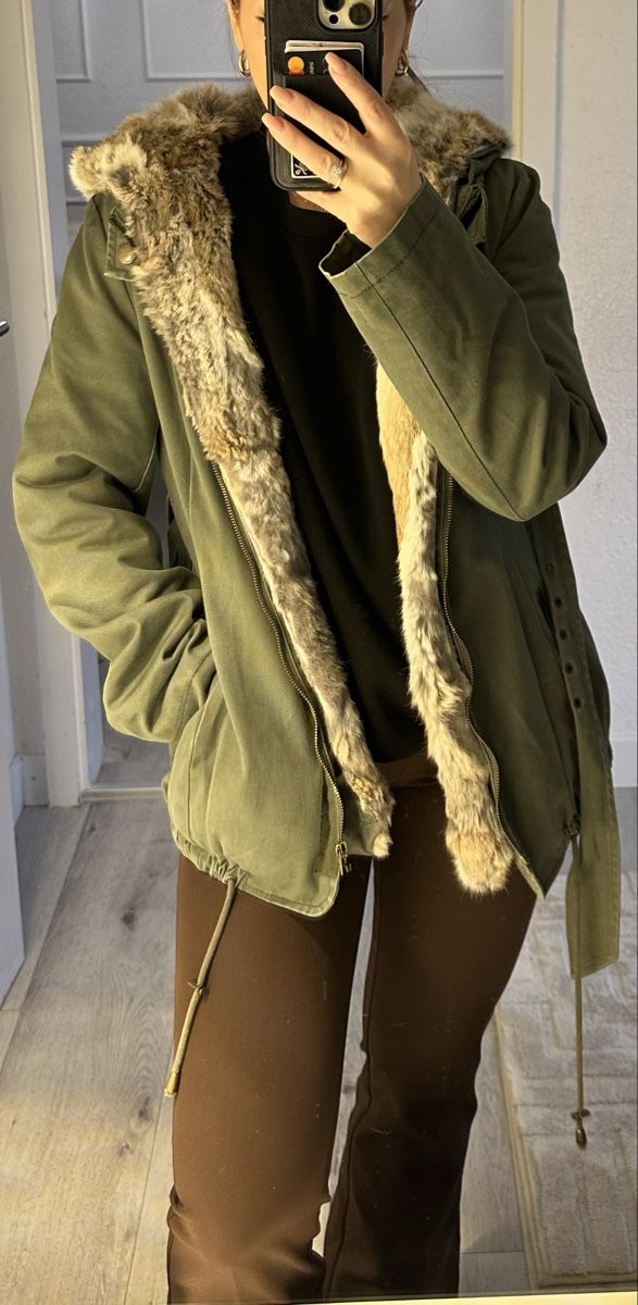 Giacche: Echtfell Jacke, Khaki, S – Usato da Frick venduto da Soleil4658 2