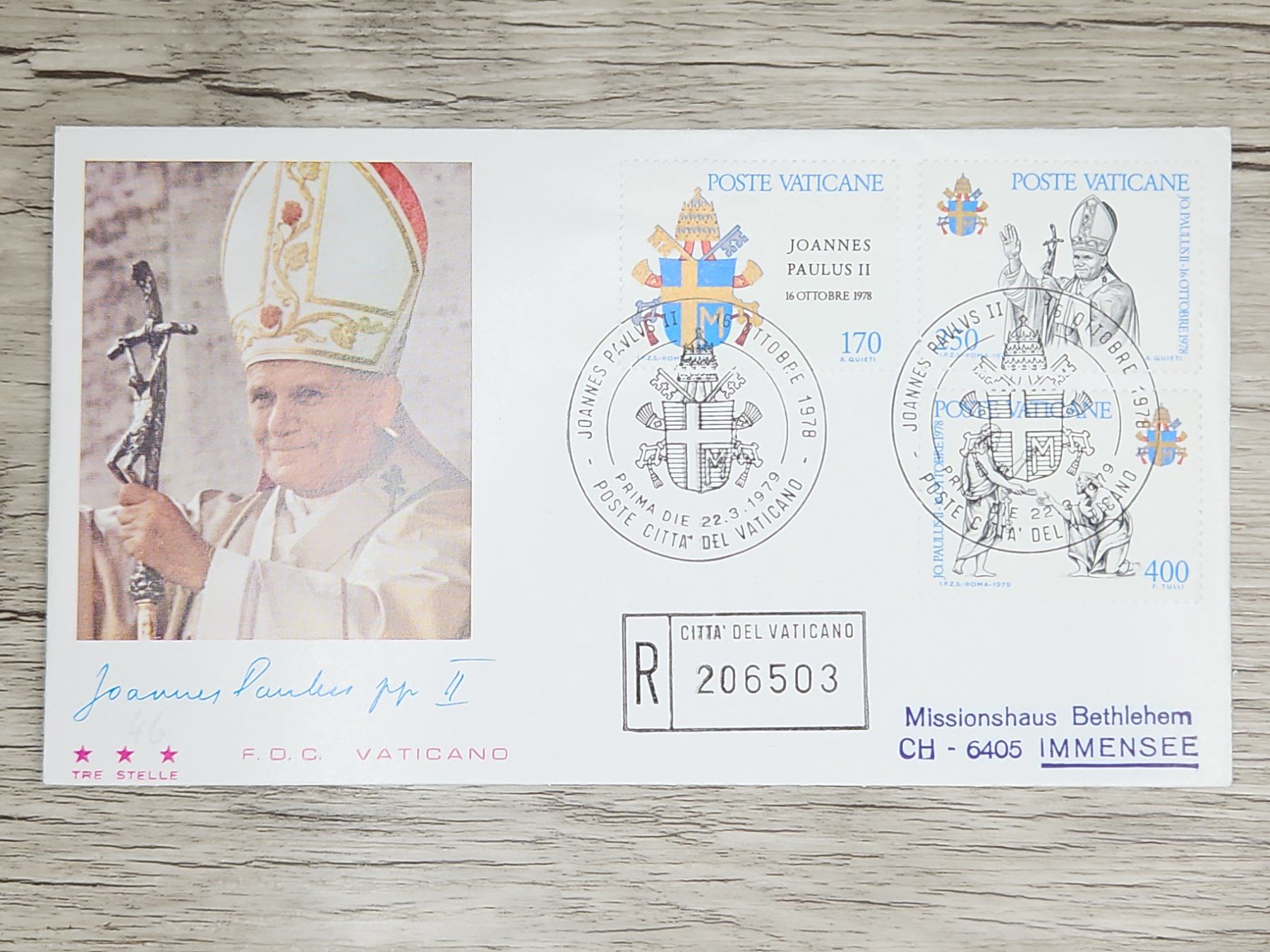 Tutti i francobolli: CL05 Enveloppe + Timbre Poste Vaticane 1985 – Usato da Cousset venduto da Patrick_Collections