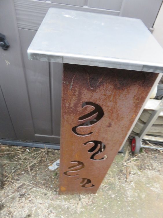 Feuersäule 🤩 Rostsäule Feuerstelle 100 cm hoch x 25x 25 cm. 4