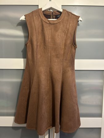 Kleid braun Wildlederoptik ärmellos guter Zustand