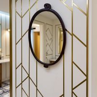 Art Deco Noble.Mirror Spiegel Mirroir massive wood frame.