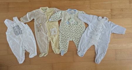 4er-Set Baby Schlafanzüge / Strampler – Gr. 68 (Süsse Tiermo