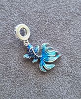 Silber Charm Koi Fisch blau +Garantie