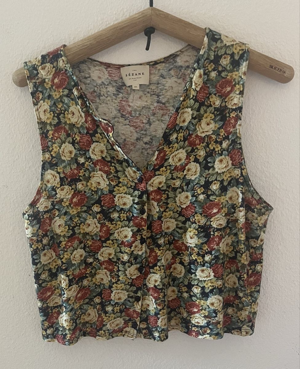 Sezane Top: Sezane Loriane floral crop top size XL – Usato da Zürich venduto da chisabella