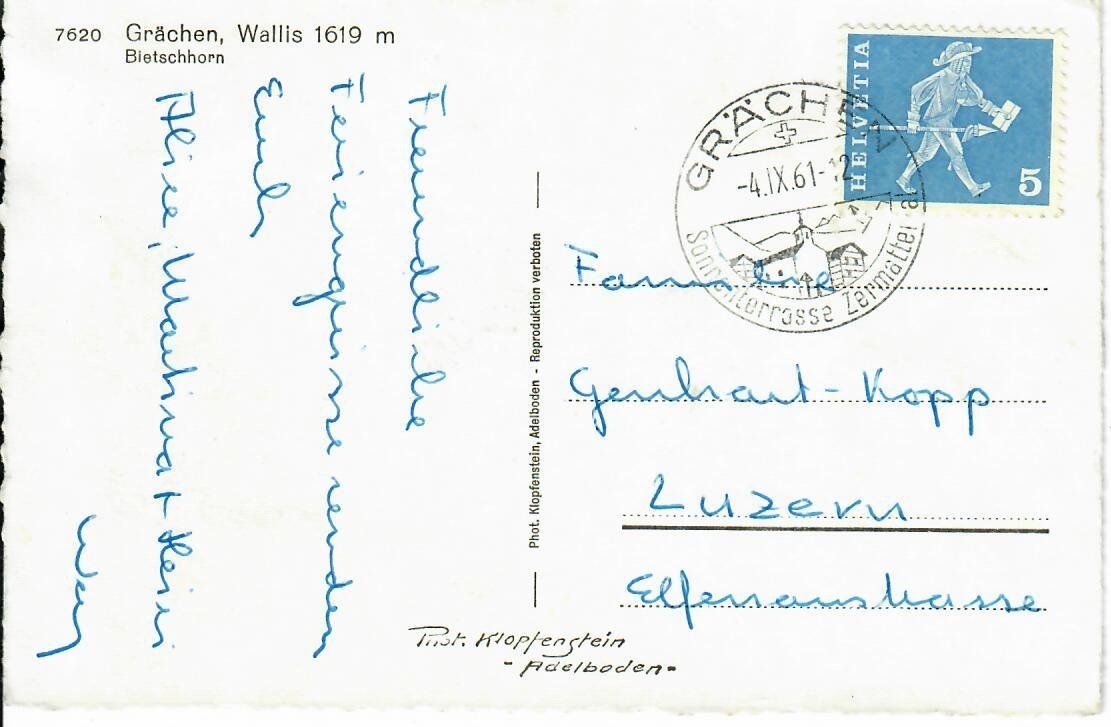 Cartoline postali: Grächen – Usato da Hochdorf venduto da Ziegel-16 1