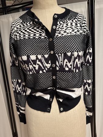 Karen Millen Cardigan schwarz weiss Gr. 38 S